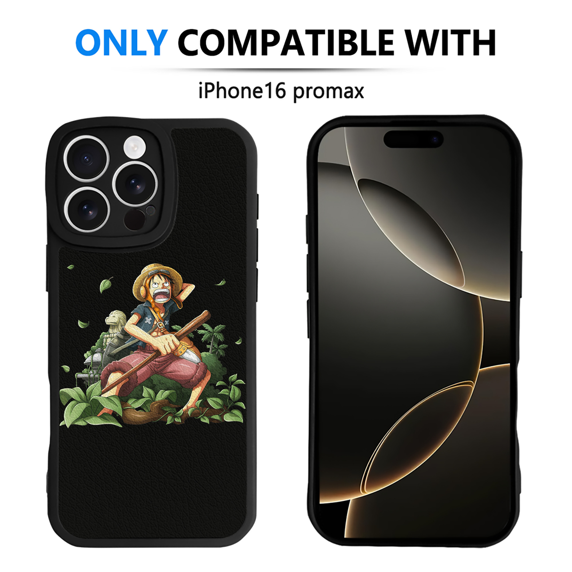 （画像用） ワンピース モンキー・D・ルフィ ONE PIECE Monkey D. Luffy 【iPhone 16シリーズ対応】シリコンスマホケース（レザー調） 材質：シリコン